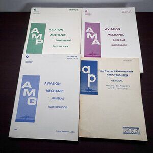 Aviation Mechanic Question Books Airframe & Powerplant FAA 1988-1990 Test Prep